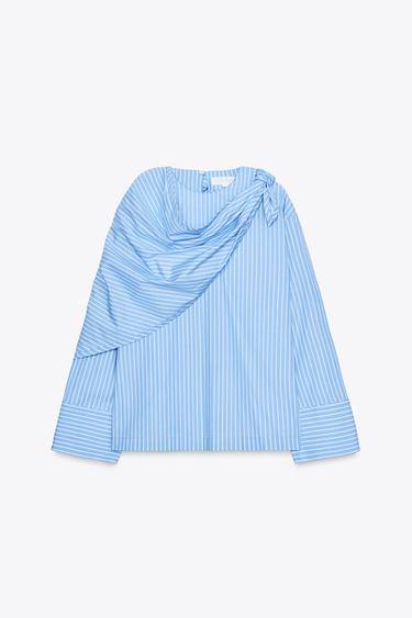 ÇİZGİLİ ÇOK AMAÇLI FULARLI GÖMLEK ZW COLLECTION