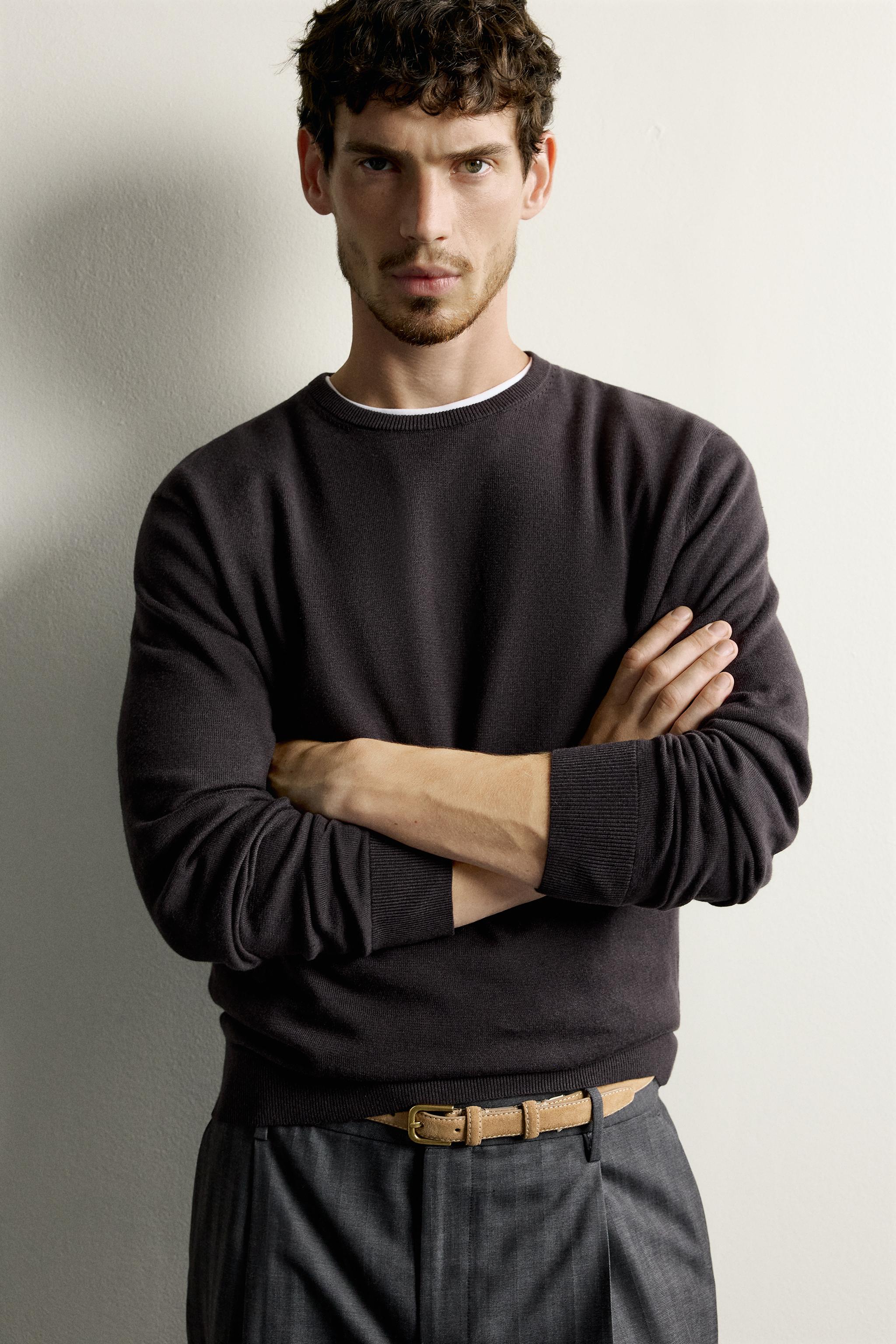 COTTON BLEND REGULAR FIT SWEATER