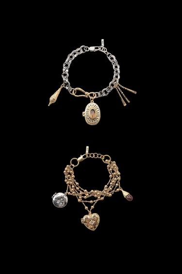 2ER-PACK ARMBÄNDER MIT CHARMS KÄSTCHEN - Gold / Silber von Zara - Bild 0