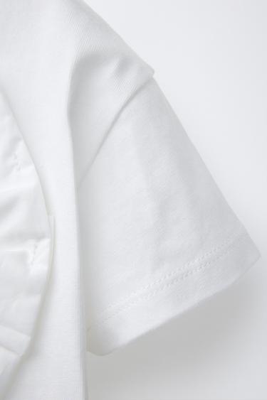 POPLIN BOW APPLIQUÉ T-SHIRT - White by Zara - Image 3