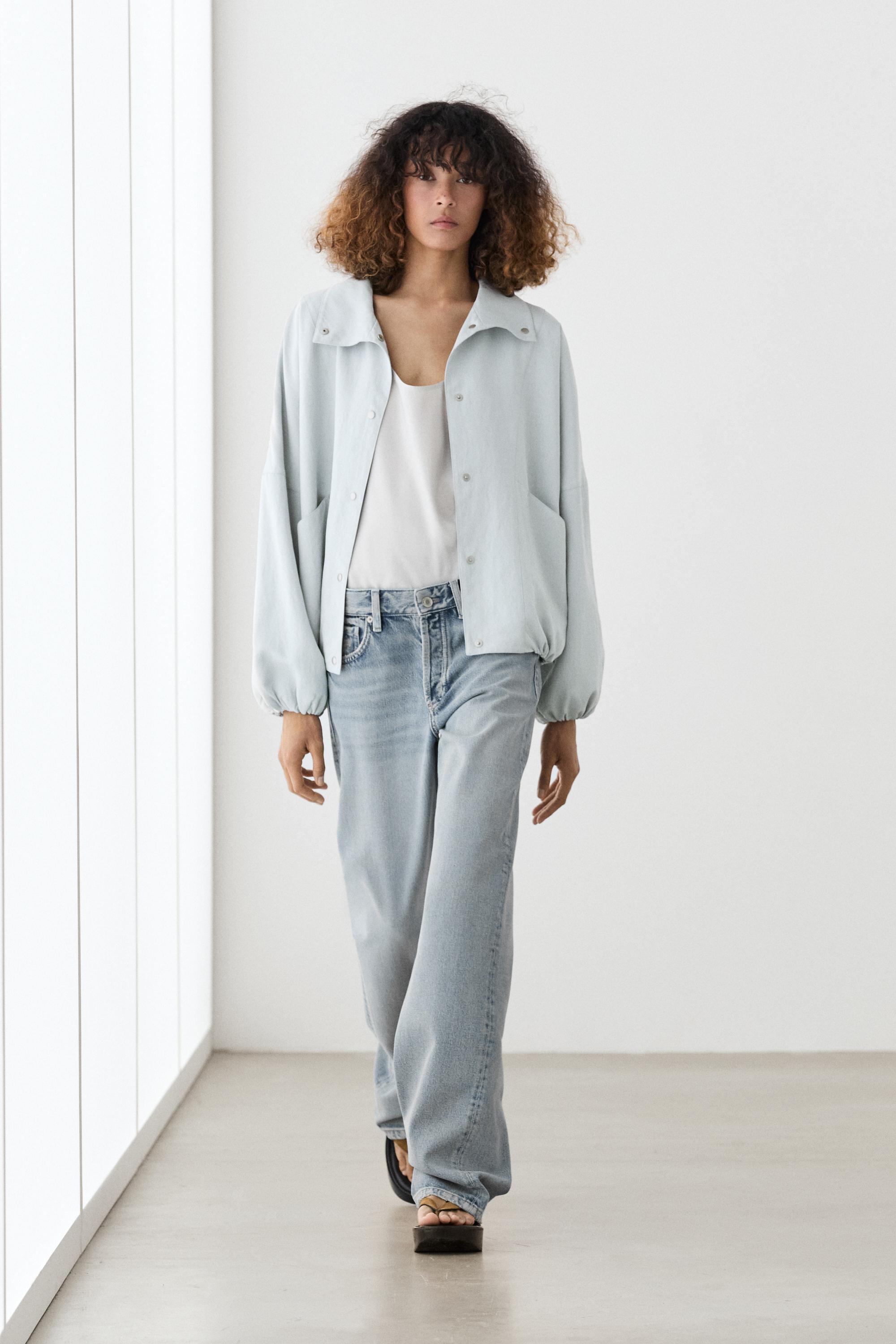 High collar bomber jacket with pocket details