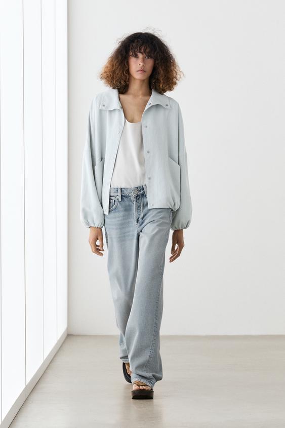 High collar bomber jacket with pocket details from Zara - $220