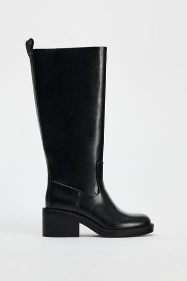 WIDE-HEEL BOOTS - Black by Zara
