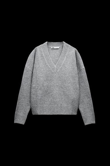 Zara SOFT KNIT SWEATER - Light gray - Image 0