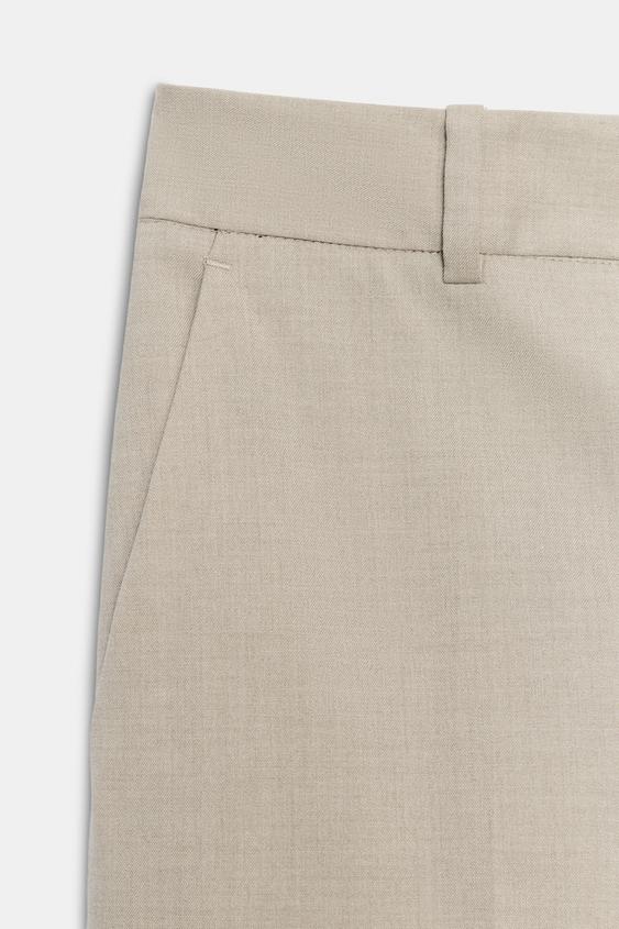 LOW-RISE CROPPED TROUSERS - Sand by Zara - Image 4