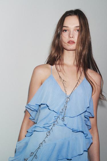 ZW COLLECTION RUFFLED DRESS - Mid-blue by Zara - Image 2