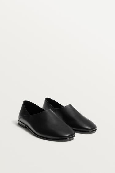 LEATHER LOAFERS - Black by Zara
