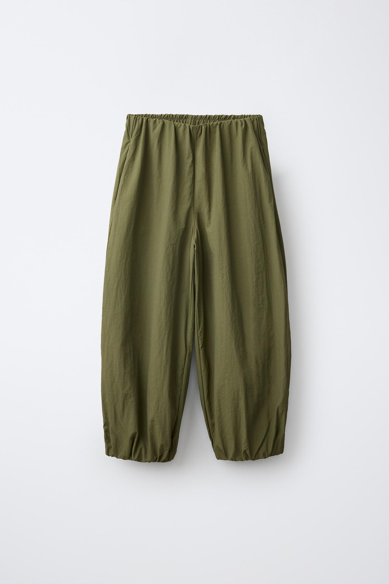 TECHNICAL BALLOON PANTS — Olive green