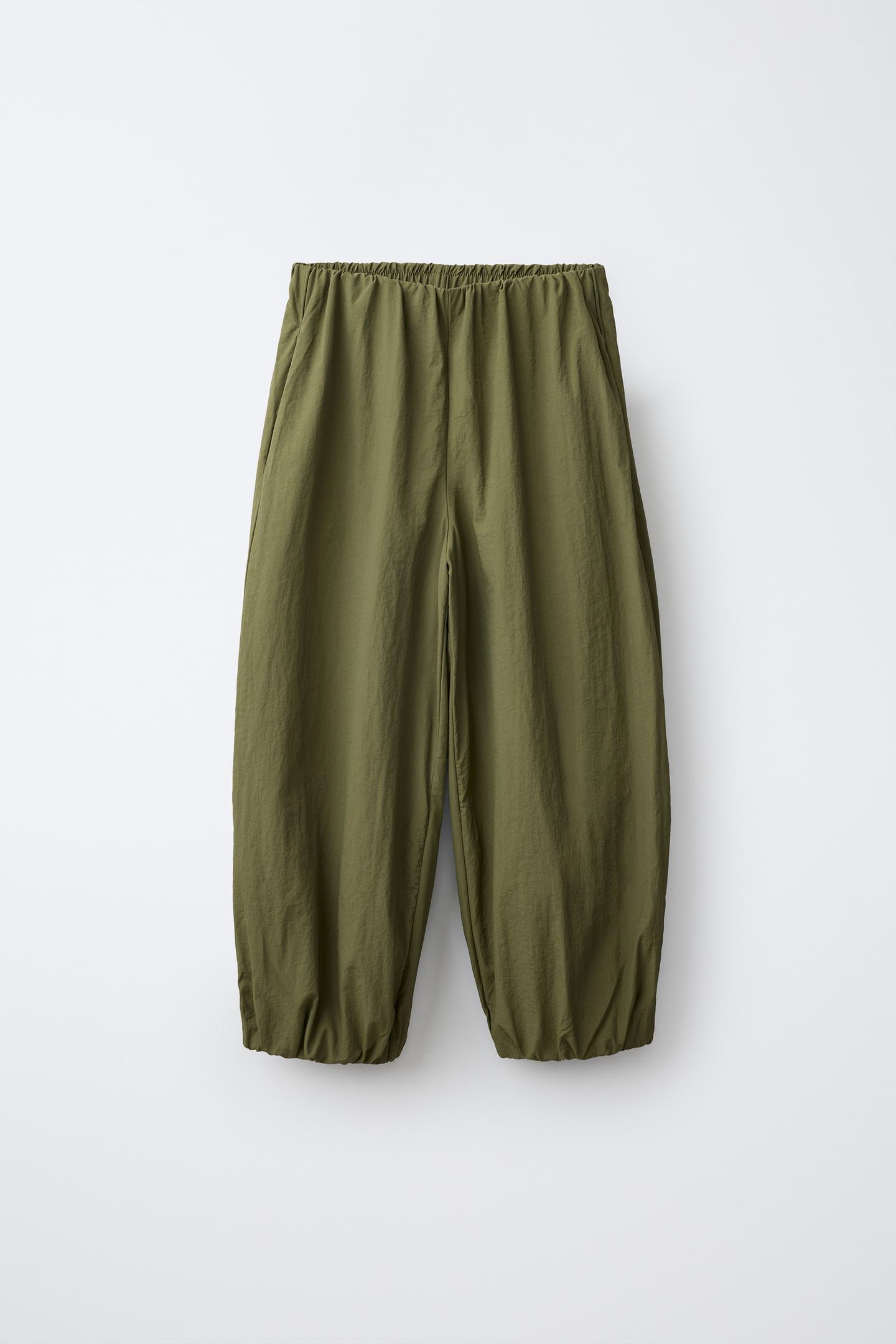 Детские брюки Zara Technical Balloon, цвет: Оливковый зелёный — фото 1