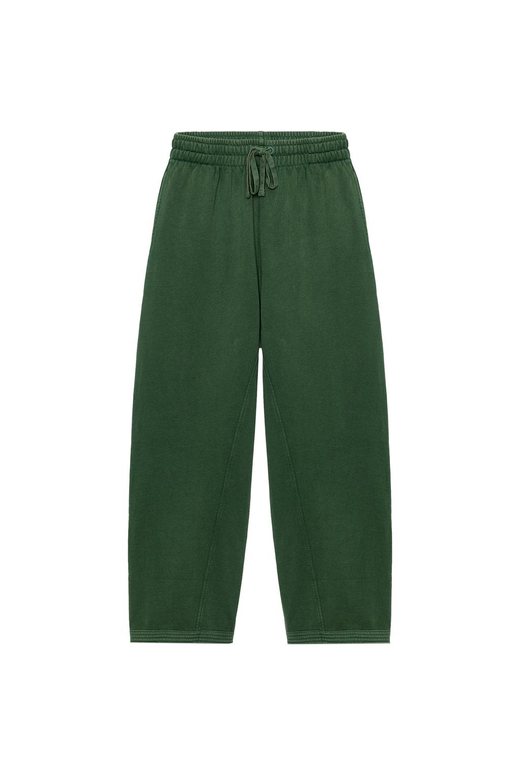 Washed Effect Trousers - Green by Zara