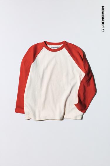 BENSIMON ® X ZARA RAGLAN LONG SLEEVE T-SHIRT - Red by Zara