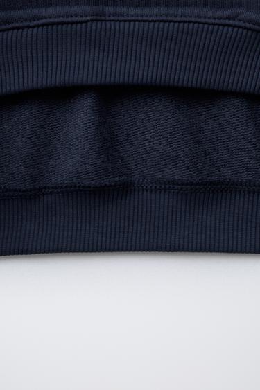 SWEAT BASIQUE À INSCRIPTION - Bleu marine de Zara - Image 3