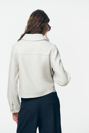 SOFT ZIP-UP JACKET - Ecru by Zara