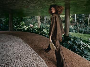 VESTE À PAILLETTES ET BOUTONNAGE CROISÉ - Marron de Zara - Image 3