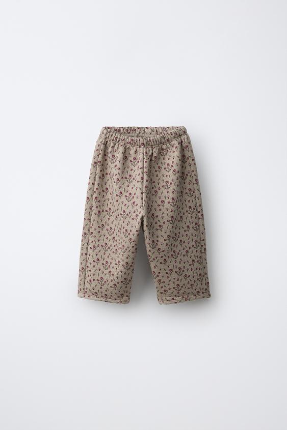 PANTALÓN TEXTURA FLORES - Arena de Zara - Imagen 0