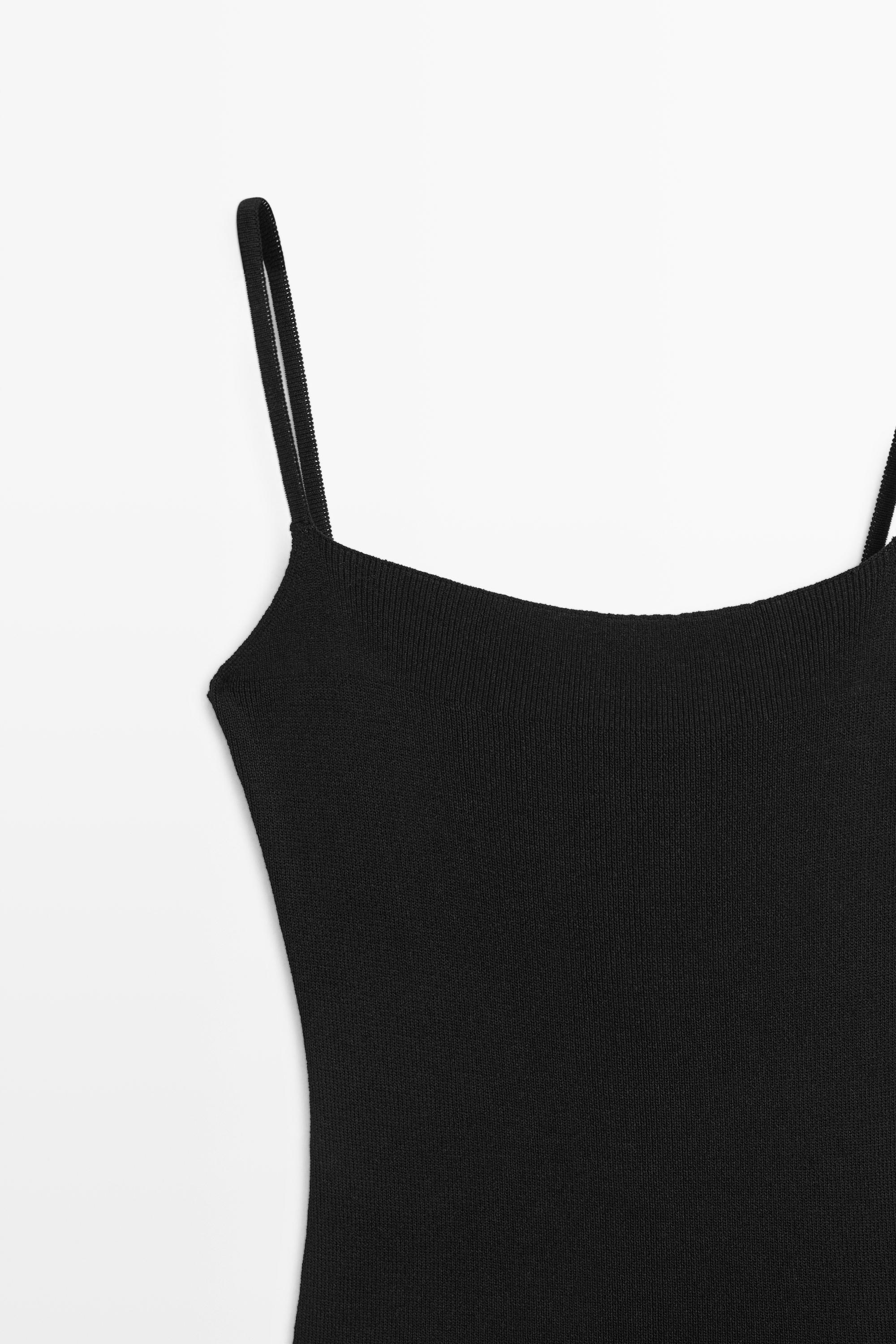 Robe midi combinée à bretelles