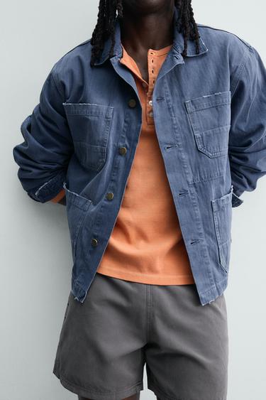 SURCHEMISE À PIÈCES ÉTOILES - Bleu encre de Zara - Image 4