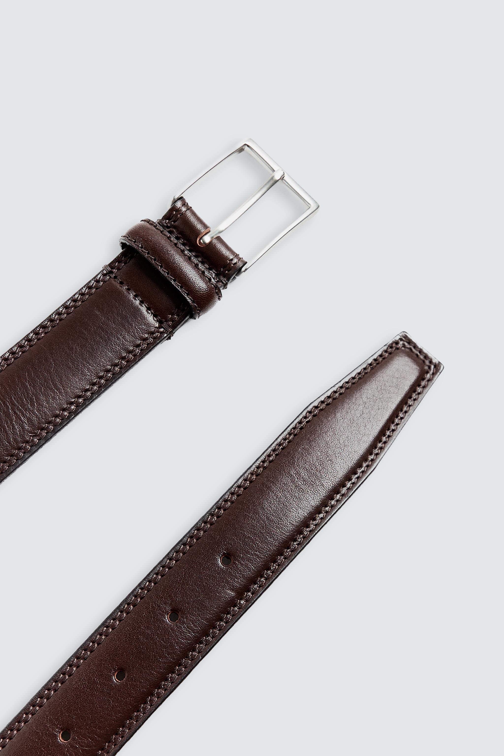 Zara - Leather Dress Belt - Brown - 36 (Us 36) - Man Zara - Leather Dress Belt - Brown - 36 (Us 36) - Man