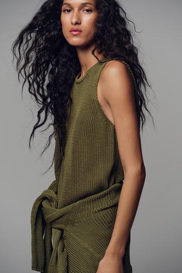 TOP AUS 100 % BAUMWOLLE - Khaki von Zara