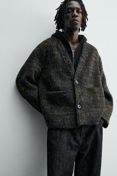 CARDIGAN EFFET FOURRURE - Bleu marine chiné de Zara - Image 4