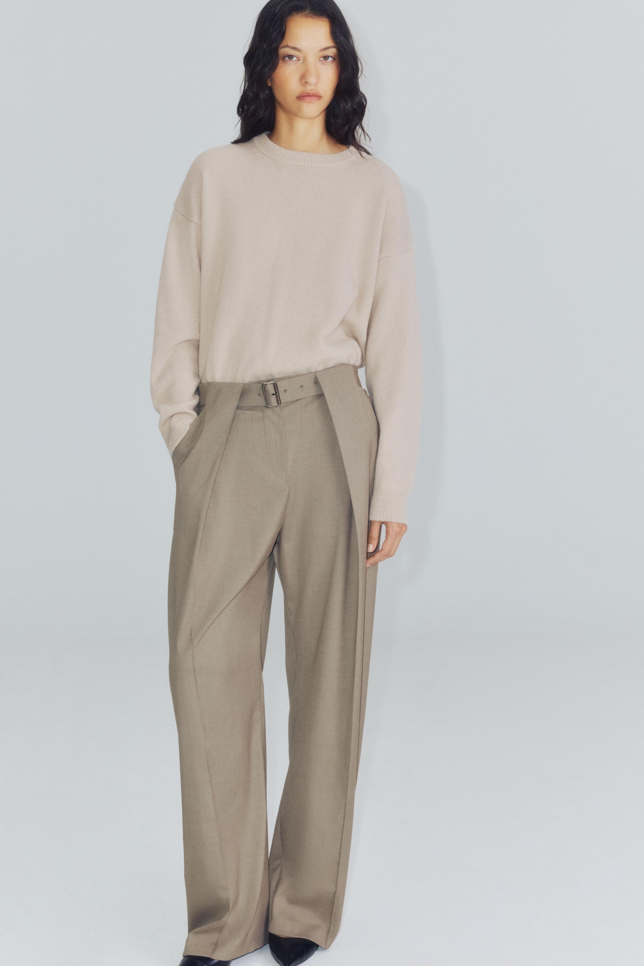 Pleated Belted Pants Zw Collection by Zara