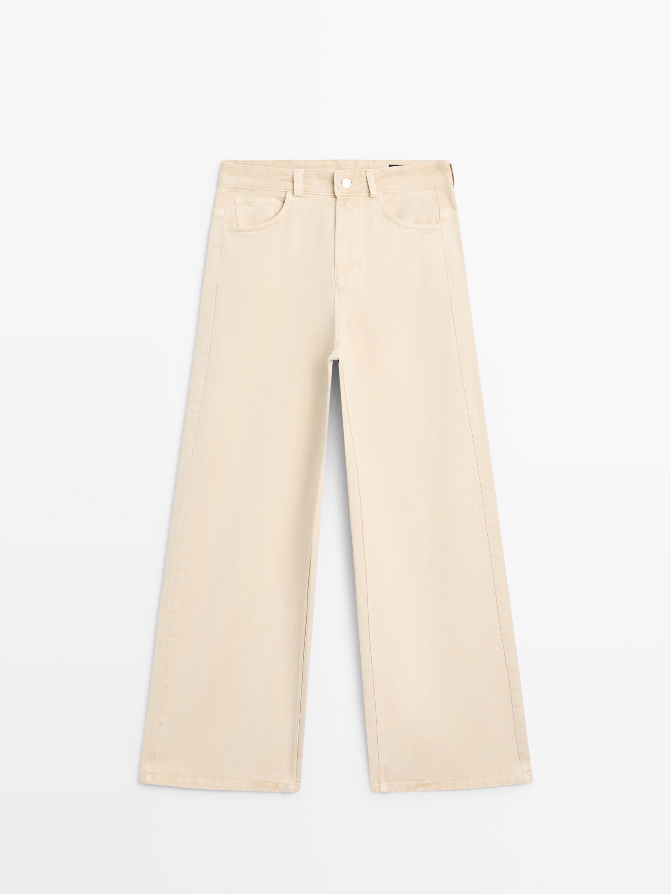 Low-rise wide-leg trousers