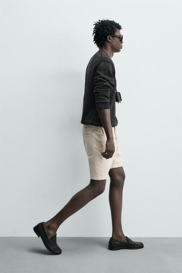 REGULAR FIT DENIM BERMUDA SHORTS - Ecru by Zara - Image 5