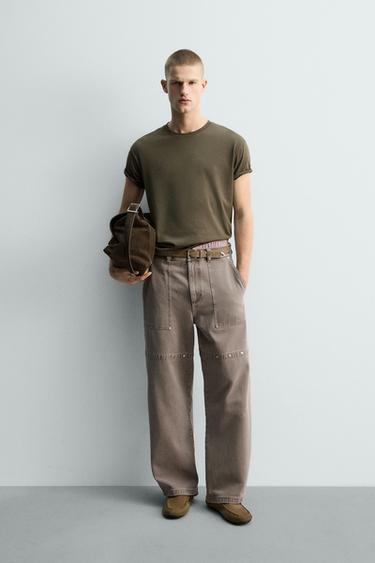 CAMISETA BORDADO CORAZÓN - Marrón de Zara - Imagen 0