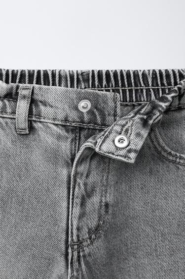 PANTALÓN DENIM BAGGY - Gris de Zara