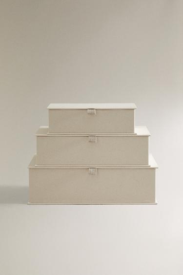 ORGANISER BOX WITH LID - Light beige by Zara