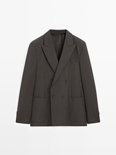 Zara Suit blazer with notch lapel - LIMITED - Brown