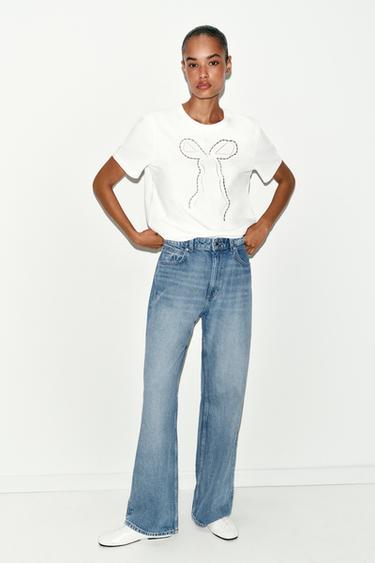 Zara FRONT BOW T-SHIRT - White
