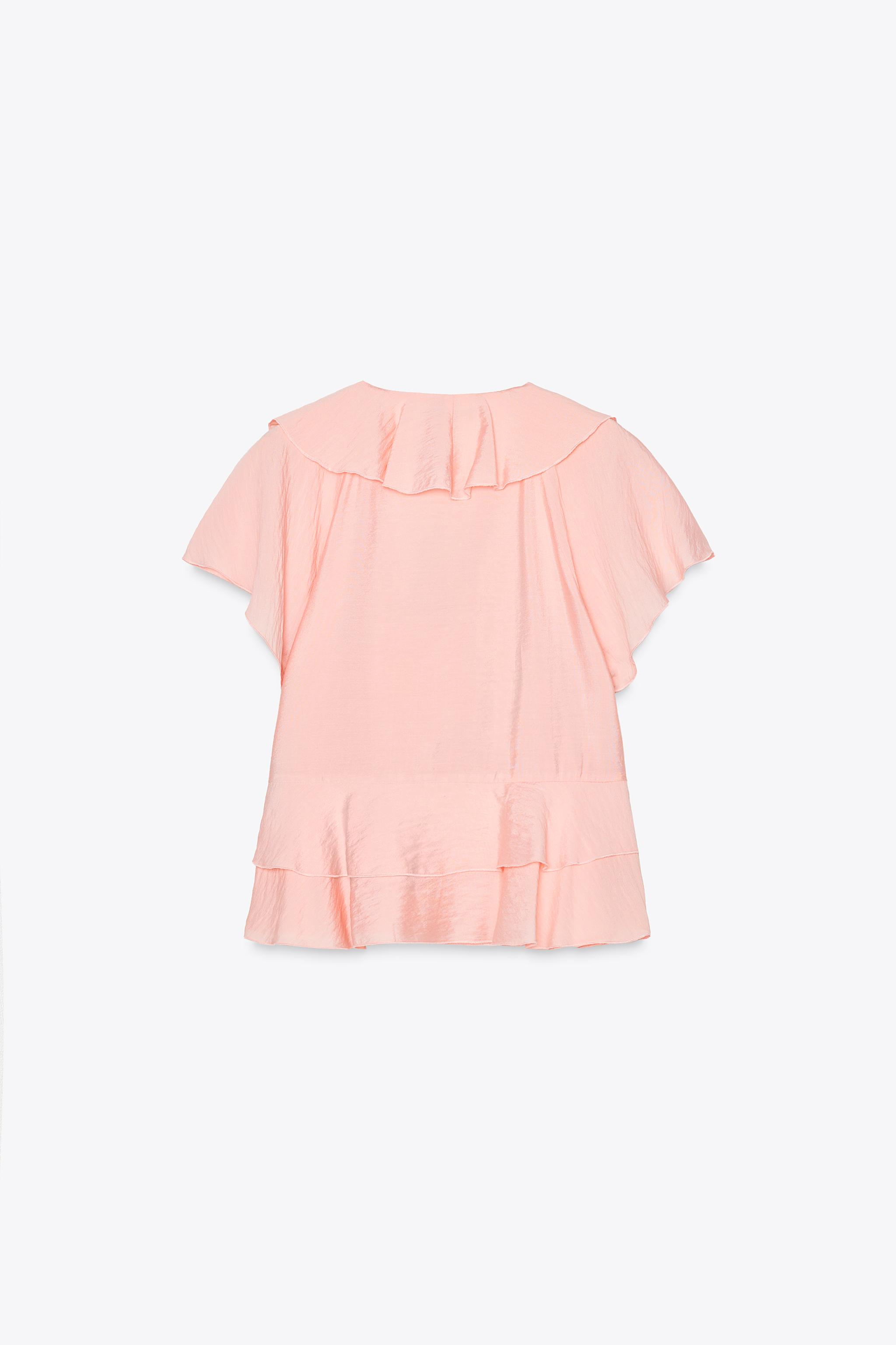 Rose Frantz ♥ Cut Out Eyelet Long Sleeve /追跡付 GLITTERY FLORAL SHIRT - Light blue | ZARA United States