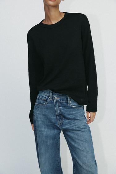 SLUB RUSTIC T-SHIRT - Black by Zara