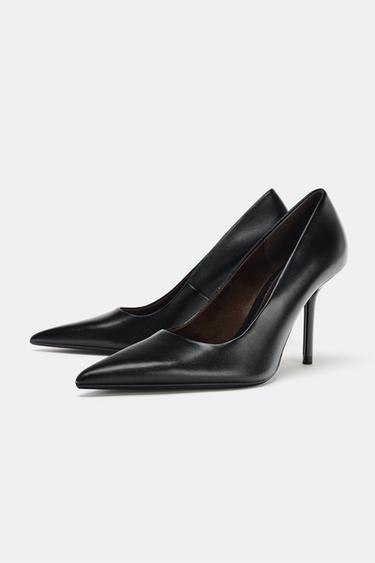LEATHER HIGH-HEEL SHOES - Black by Zara - Image 3