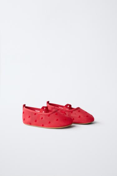 BALLERINES CŒURS - Rouge de Zara - Image 1
