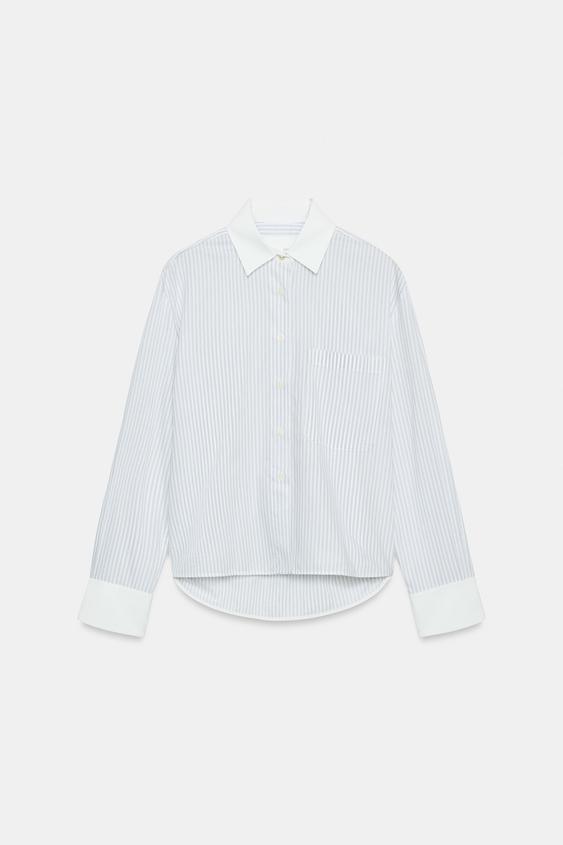 ZW COLLECTION CONTRAST STRIPED SHIRT - striped by Zara - Image 0