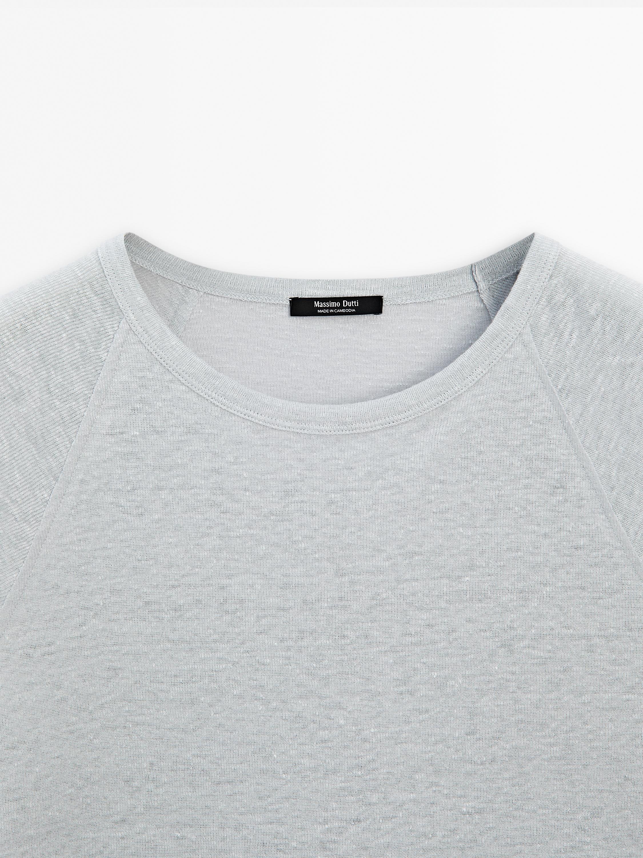 T-shirt léger bord-côte 100 % lin