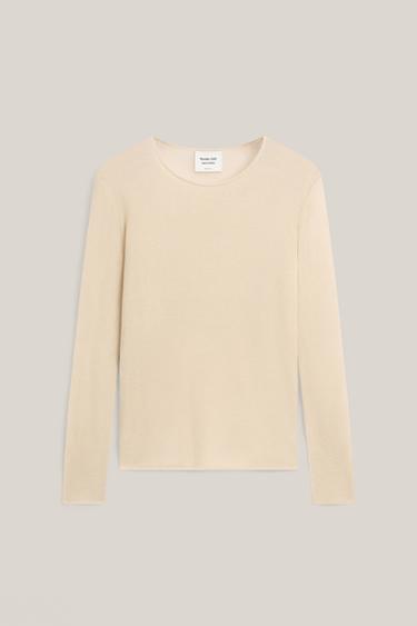 Top transparent à manches longues avec soie - ÉDITION LIMITÉE - Sable de Zara