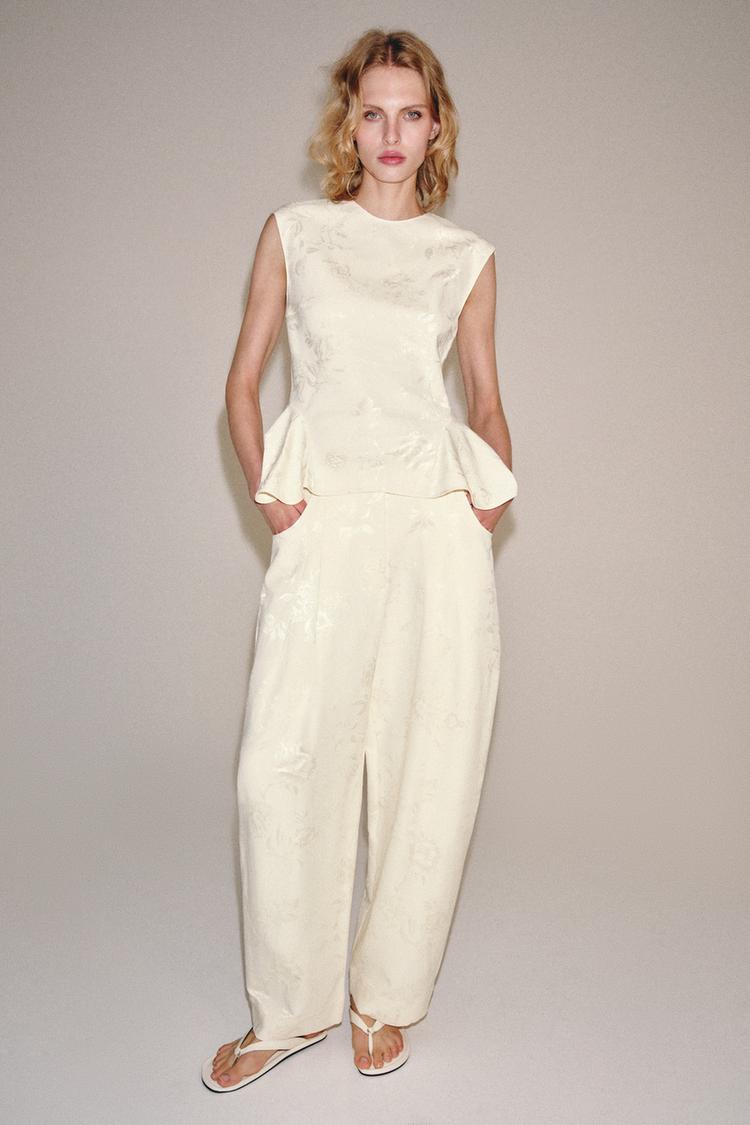 PANTALÓN TIPO BARRIL JACQUARD COLECCIÓN ZW 5