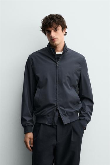 Zara WATER REPELLENT TECHNICAL JACKET - navy