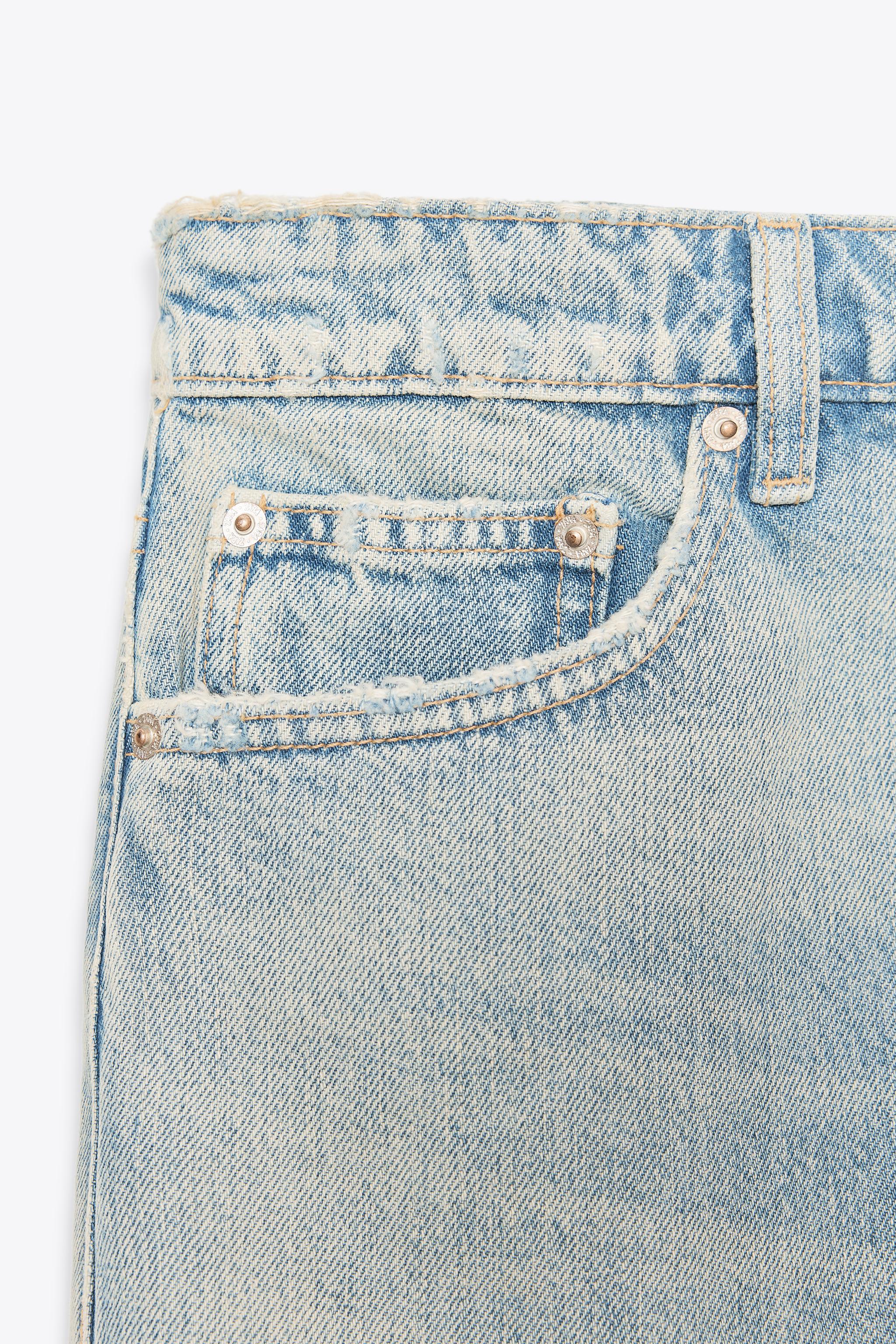 BERMUDA-SHORT BAGGY EN JEAN TRF DÉCHIRÉ