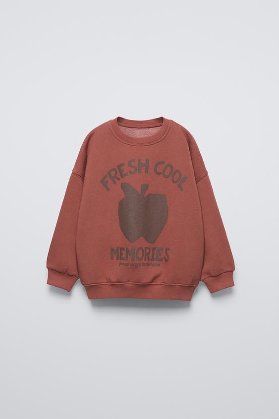 FRUIT PRINTED SWEATSHIRT Burgundy ZARA United States