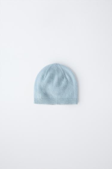 100% CASHMERE BEANIE - Light blue by Zara