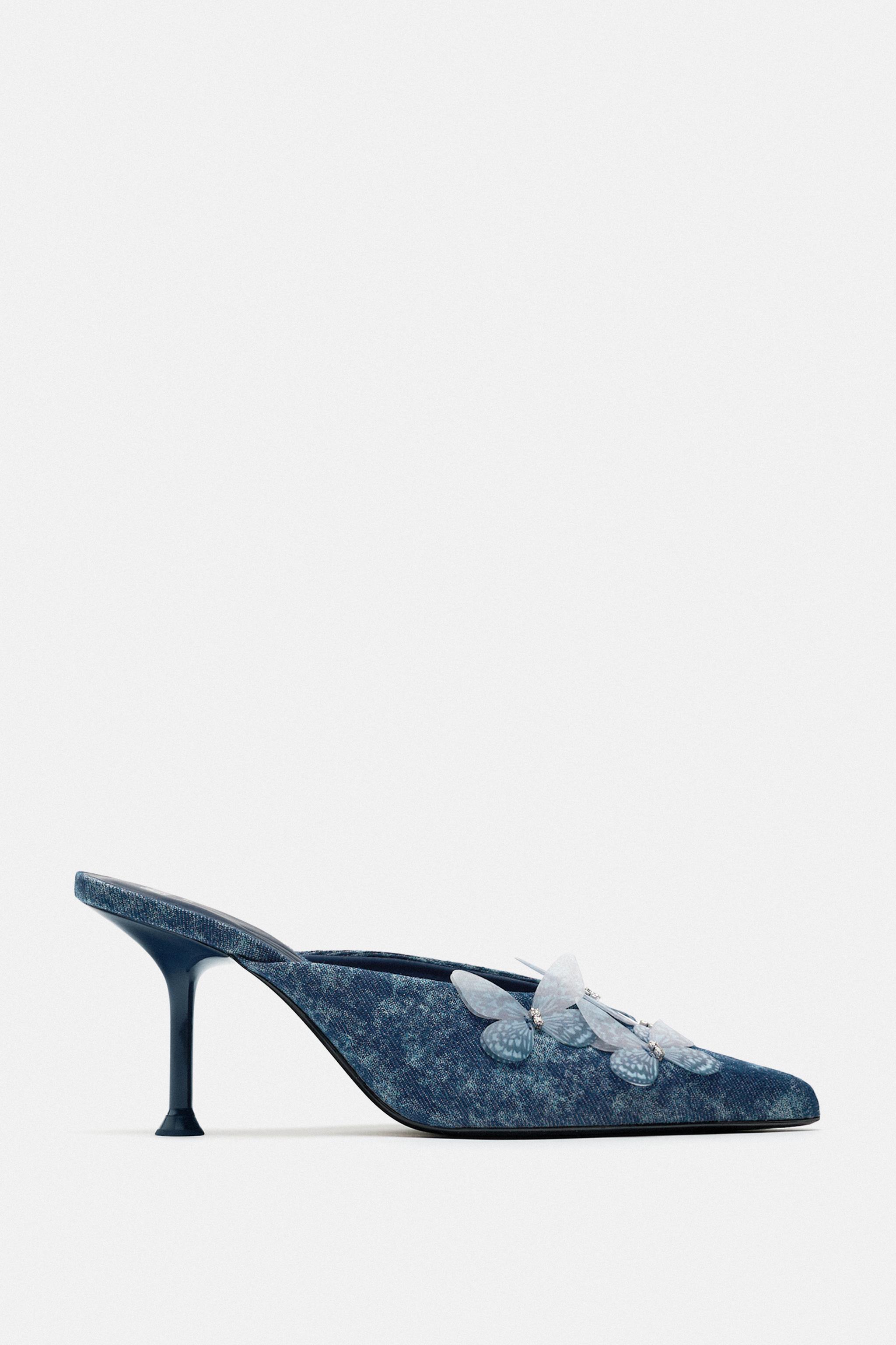 Zara store blue mules