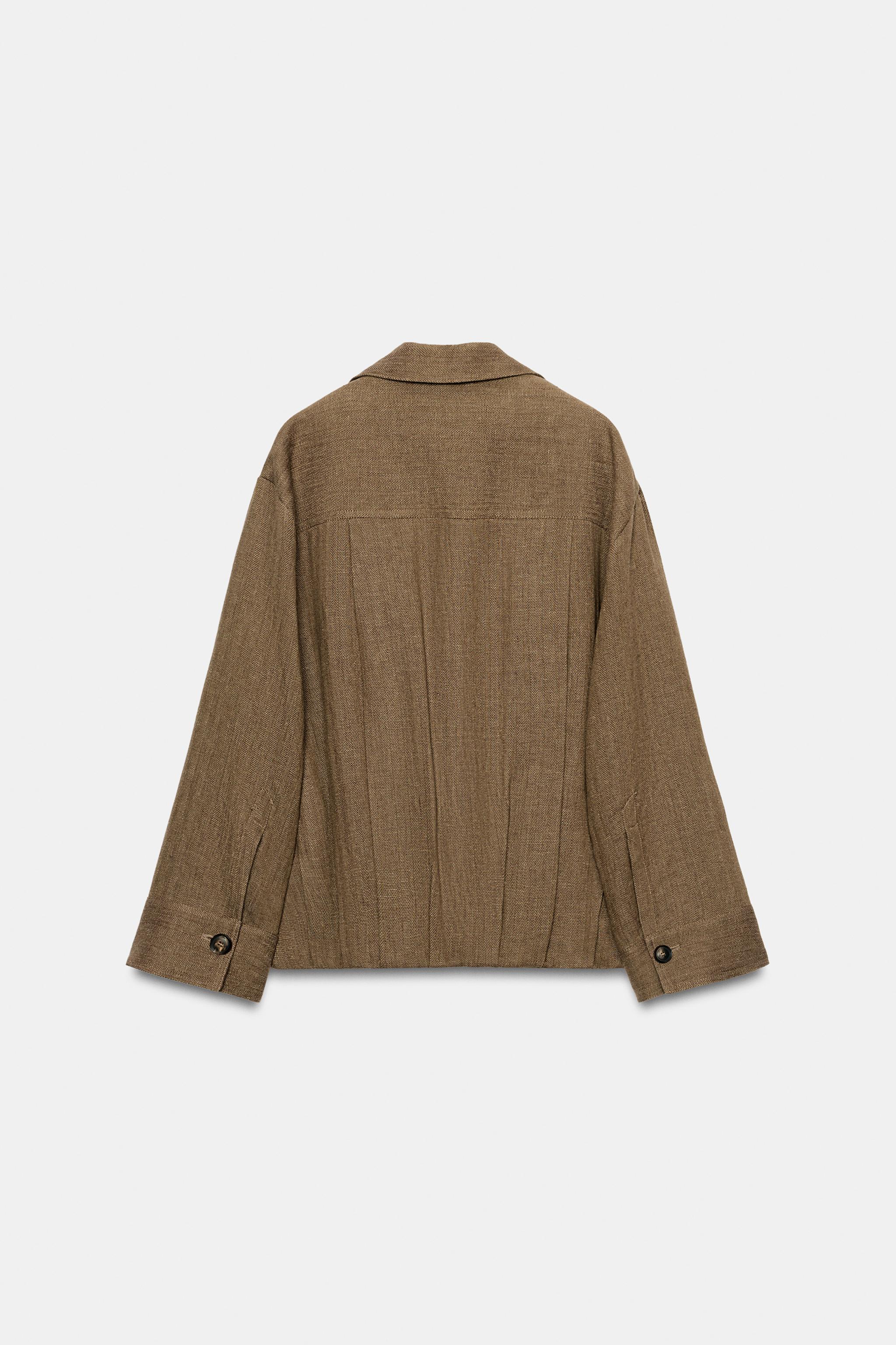 LINEN POCKET BOMBER JACKET ZW COLLECTION