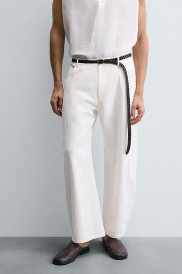 FILIPE JARDIM X ZARA RELAXED FIT CHINO TROUSERS - Oyster-white by Zara