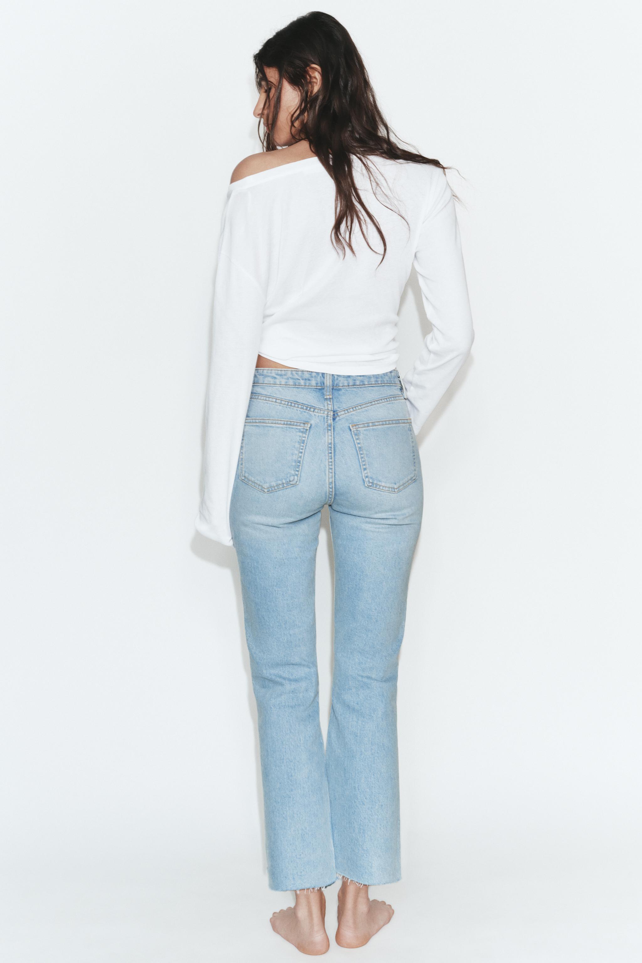 Женские джинсы Zara TRF HIGH-RISE CROPPED FLARE JEANS — фото 5