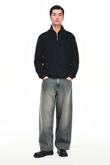 BAGGY FIT JEANS - Blue / Green by Zara