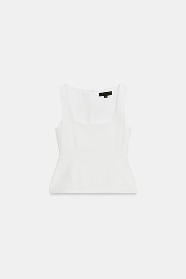 TOP PEPLUM - Blanco de Zara - Imagen 0